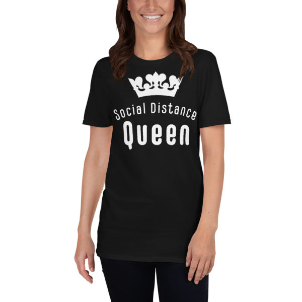 Social Distance Queen Black Short-Sleeve Unisex T-Shirt