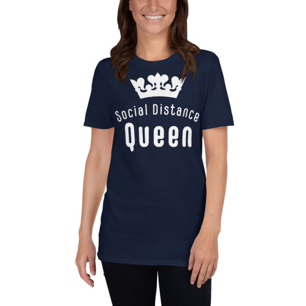 Social Distance Queen Navy Short-Sleeve Unisex T-Shirt