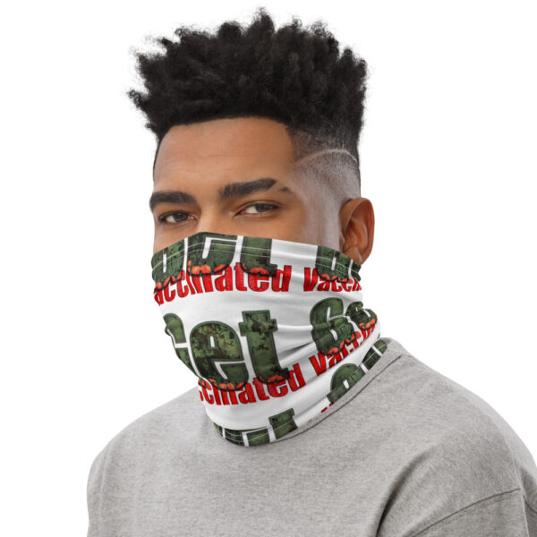 Get Vaccinated Neck Gaiter Three-quarter View