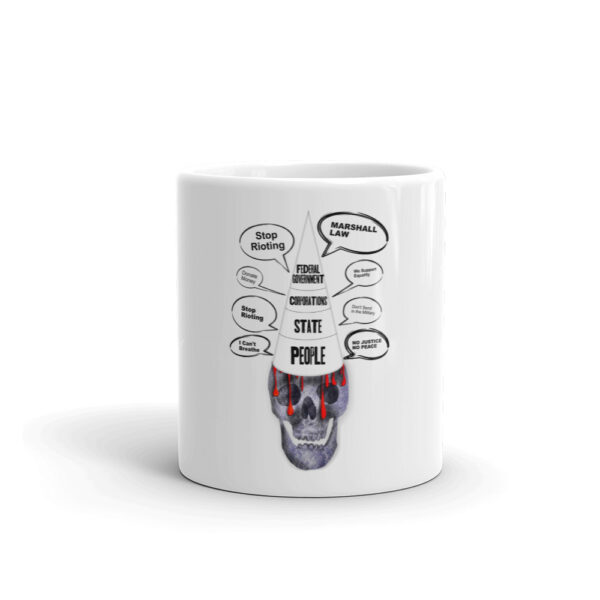 White Pyramid Death Skull 11oz Mug Front View