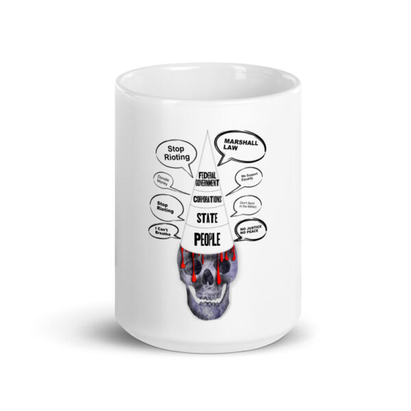 White Pyramid Death Skull 15oz Mug Front View