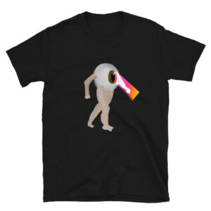 Black Happy Plague T-shirt of Steve shooting lasers