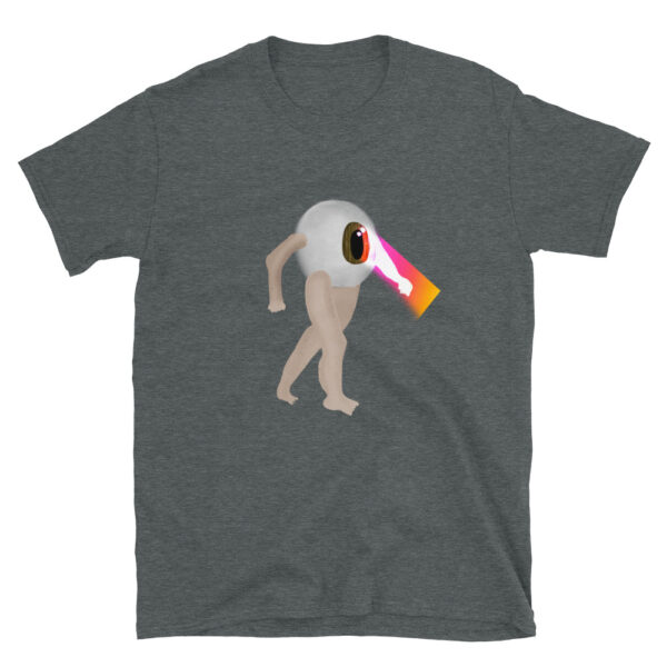 Dark Heather Happy Plague T-shirt of Steve shooting lasers