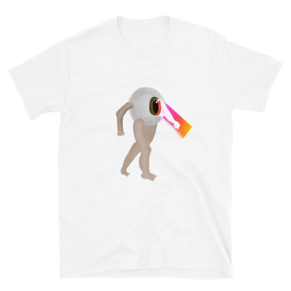 White Happy Plague T-shirt of Steve shooting lasers